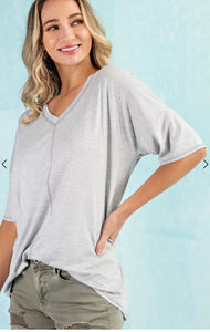 Lucielle V-Neck Short Sleeve Top-Multiple Colors Available