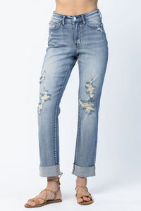 You Were Meant For Me Judy Blue Distressed Boyfriend Fit Jeans