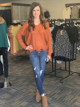 Load image into Gallery viewer, Ember Frayed V-Neck Sweater-4 Colors Available