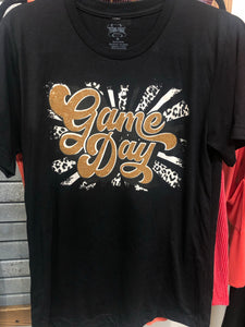 Game Day with Gold Glitter Graphic Tee
