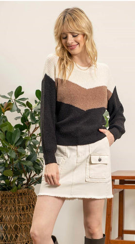 Tri Color Block Sweater