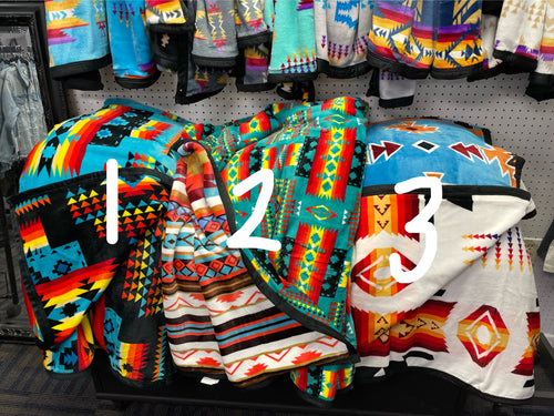 Aztec Fleece Blankets-5 Colors Available