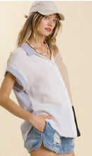 Load image into Gallery viewer, Cora Color Block Frayed Hem Top