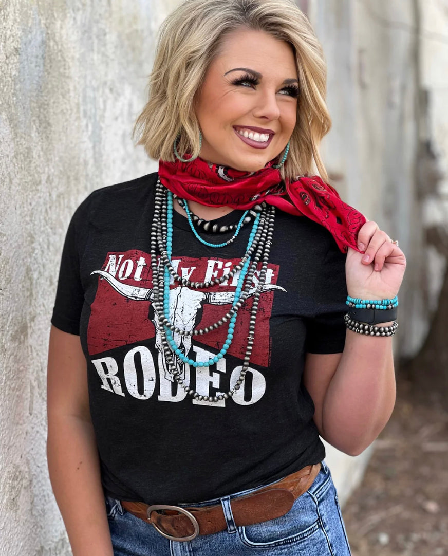 Not My First Rodeo Black Graphic Tee