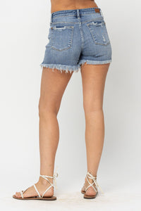 Judy Blue Small Town Girl Destroyed Denim Shorts-Small-3XL