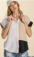 Load image into Gallery viewer, Cora Color Block Frayed Hem Top