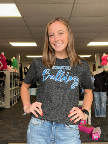 Black Leopard Stamford Bulldogs Graphic Tee