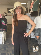 Load image into Gallery viewer, Straw Floppy Hat With Black Trim