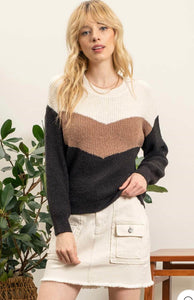 Tri Color Block Sweater