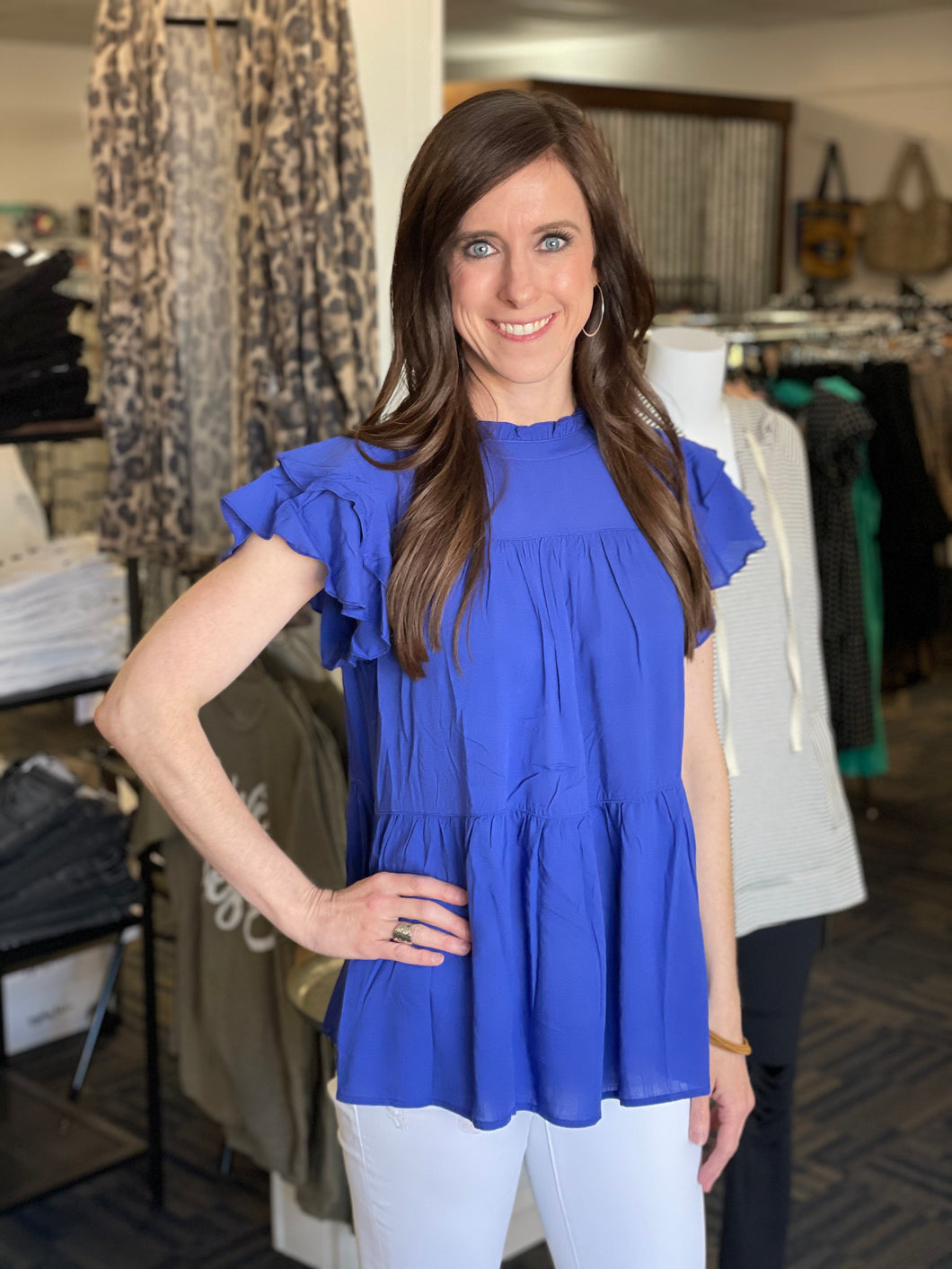 Carmen Peplum Top-2 Colors Available