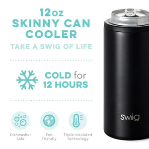 Swig 12oz Skinny Can Cooler-Matte Black