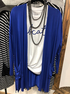Erica Royal Blue Solid  Cardigan