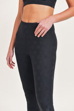 Load image into Gallery viewer, Textured Star Black Full Length Leggings
