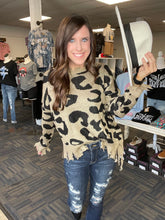 Load image into Gallery viewer, It Was Just A Dream Fringe Leopard Sweater