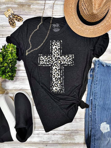Leopard Cross Graphic Tee