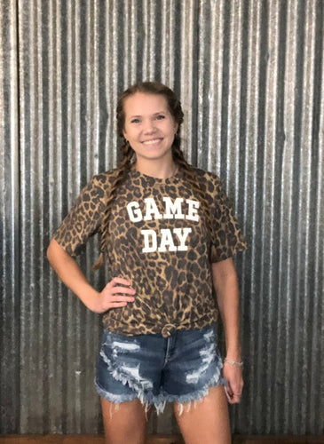 Game Day Leopard Graphic Tee