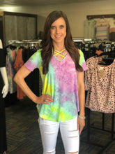 Load image into Gallery viewer, Willow Criss Cross Tie Dyed Top