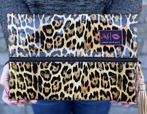 Leopard Patent Makeup Junkie Bags