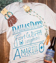 Load image into Gallery viewer, Dallas Days • Fort Worth Nights Graphic Tee