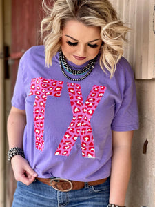 Pink Leopard TX Graphic Tee