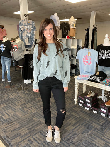 Here For It Lightning Bolt Long Sleeve-2 Colors Available