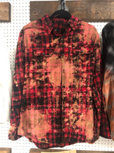 Load image into Gallery viewer, Red/Black Galaxy Bleached Flannel