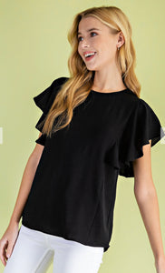 In A Ruffle Top-2 Colors Available
