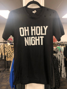 Oh Holy Night Graphic Tee with Distressing