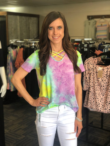 Willow Criss Cross Tie Dyed Top