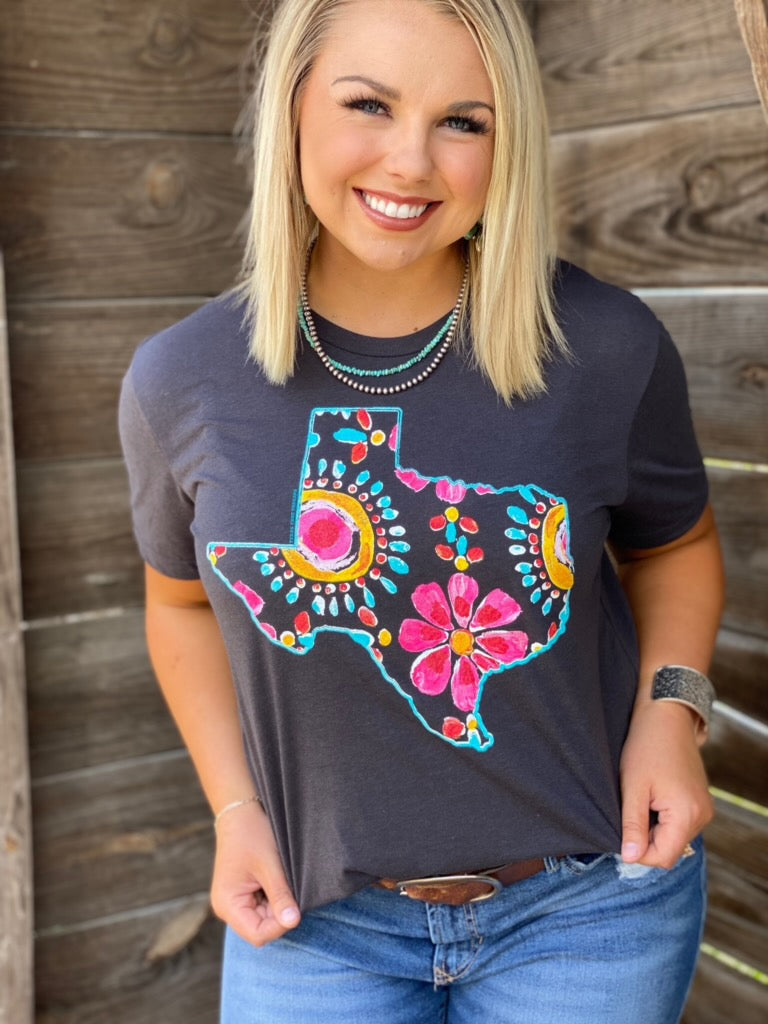Callie’s Floral Texas Graphic Tee