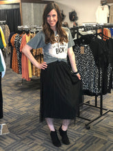 Load image into Gallery viewer, Swiss Dot Midi Skirt in Black