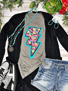 Callie's Leopard Lightning Bolt Graphic Tee