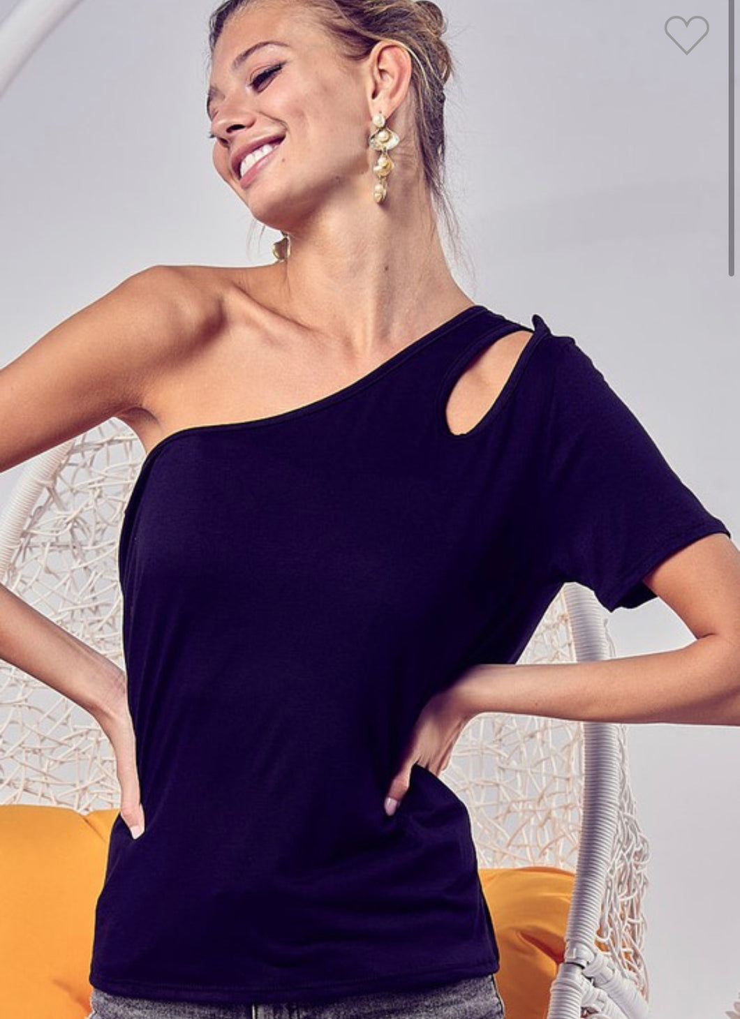 Cut Out One Shoulder Top
