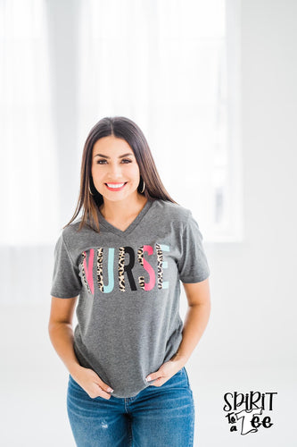 Nurse Split Letter Graphic Tee