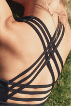 Load image into Gallery viewer, Criss Cross Black Sports Bra