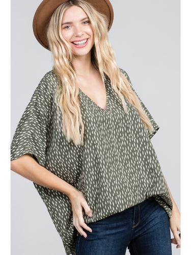 Spotted Downtown Olive Top