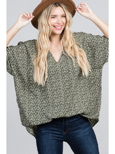Spotted Downtown Olive Top