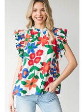 Load image into Gallery viewer, Happy Thoughts Floral Ruffle Top