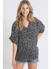 Load image into Gallery viewer, Spotted In Style Flowy Top in Black
