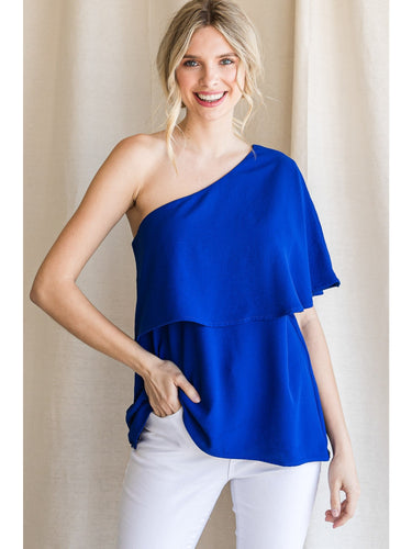 Never Too Shy One Shoulder Top-3 Colors Available