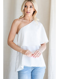 Never Too Shy One Shoulder Top-3 Colors Available