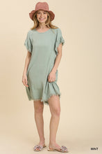 Load image into Gallery viewer, Frayed Linen Cutout Dress