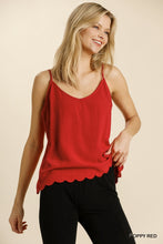 Load image into Gallery viewer, Tank Top With Scalloped Hem-3 Colors Available