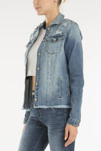 Load image into Gallery viewer, Jackie Denim Jacket with Frayed Bottom