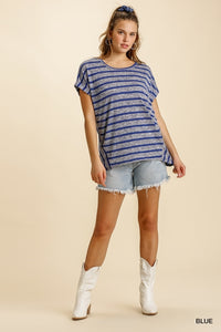 Simple In Stripes Blue Top