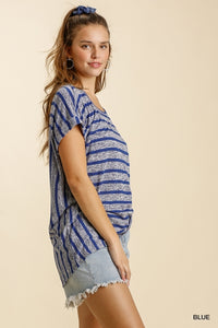 Simple In Stripes Blue Top