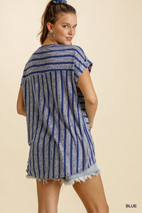 Simple In Stripes Blue Top