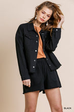 Load image into Gallery viewer, Riley Black Jacket with Frayed Bottom