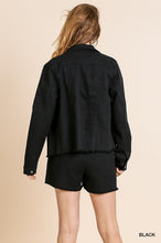 Load image into Gallery viewer, Riley Black Jacket with Frayed Bottom