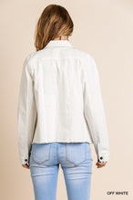 Load image into Gallery viewer, Riley White Jacket with Frayed Bottom